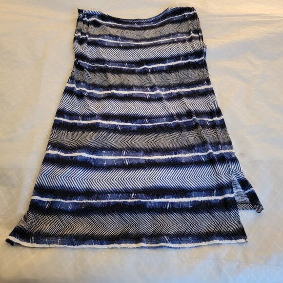 Jones New York Stripped Tunic Blue White Women Blouse Top Sleeveless Small - Picture 10 of 12